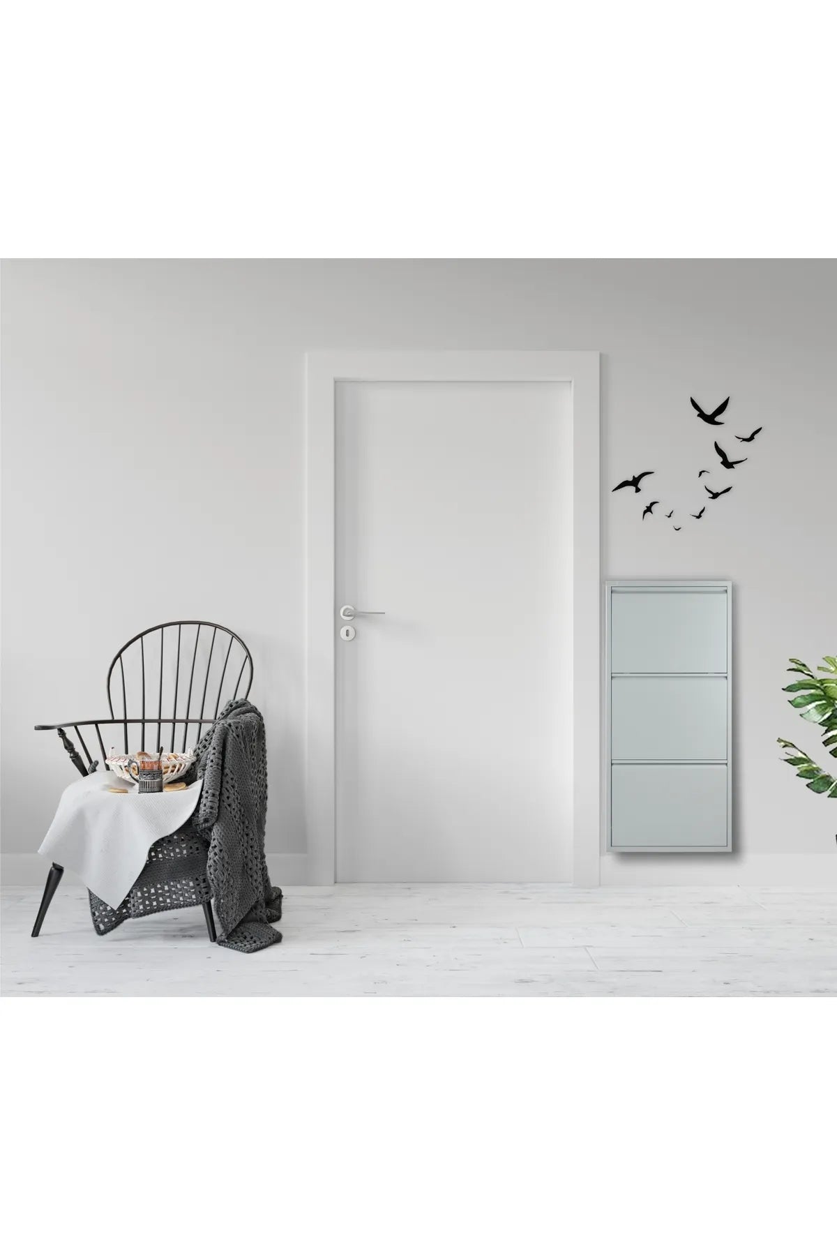 Milla Metal | 3 Kapaklı Metal Ayakkabılık ( Gri)