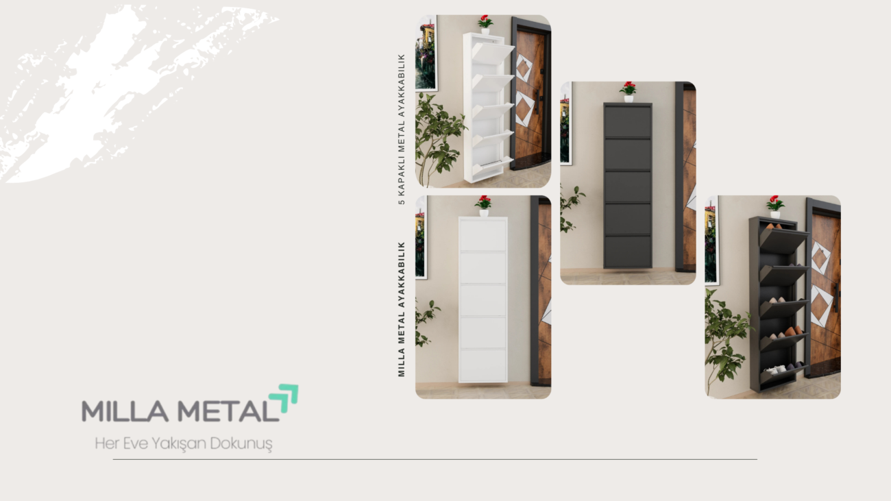 5 Kapaklı Metal Ayakkabılık Görseli